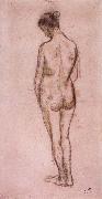 Full-length standing nude of a woman from behind, Camille Pissarro